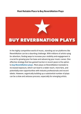 Most Reliable Place to Buy ReverbNation Plays