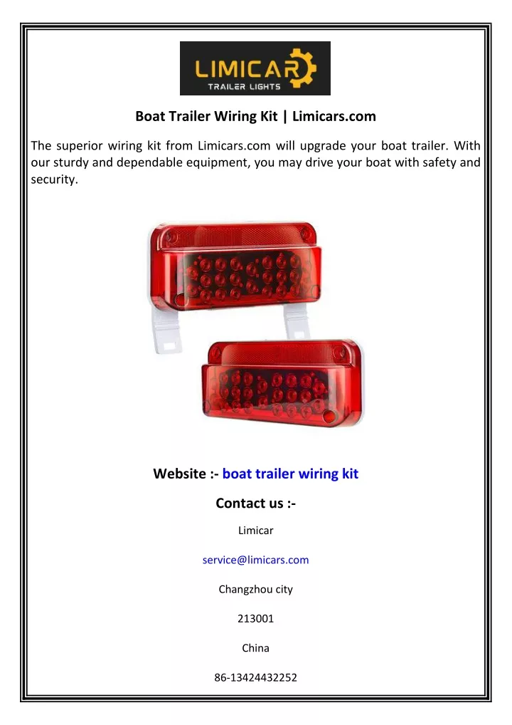 boat trailer wiring kit limicars com
