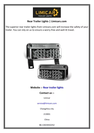 Rear Trailer Lights   Limicars.com