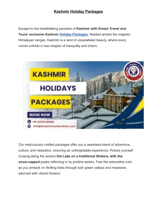 Kashmir Holiday Packages