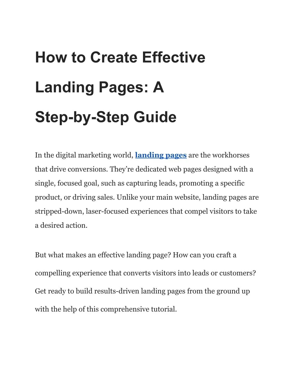 PPT - How to Create Effective Landing Pages_ A Step-by-Step Guide ...