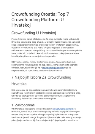 Crowdfunding Croatia_ Top 7 Crowdfunding Platformi U Hrvatskoj