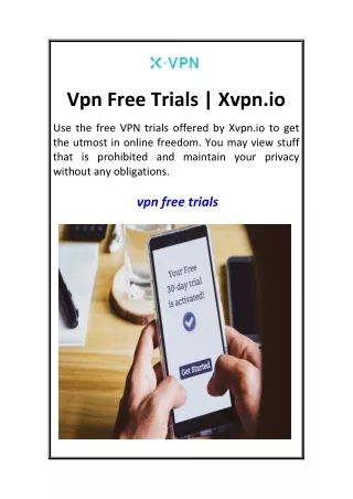 Vpn Free Trials  Xvpn.io