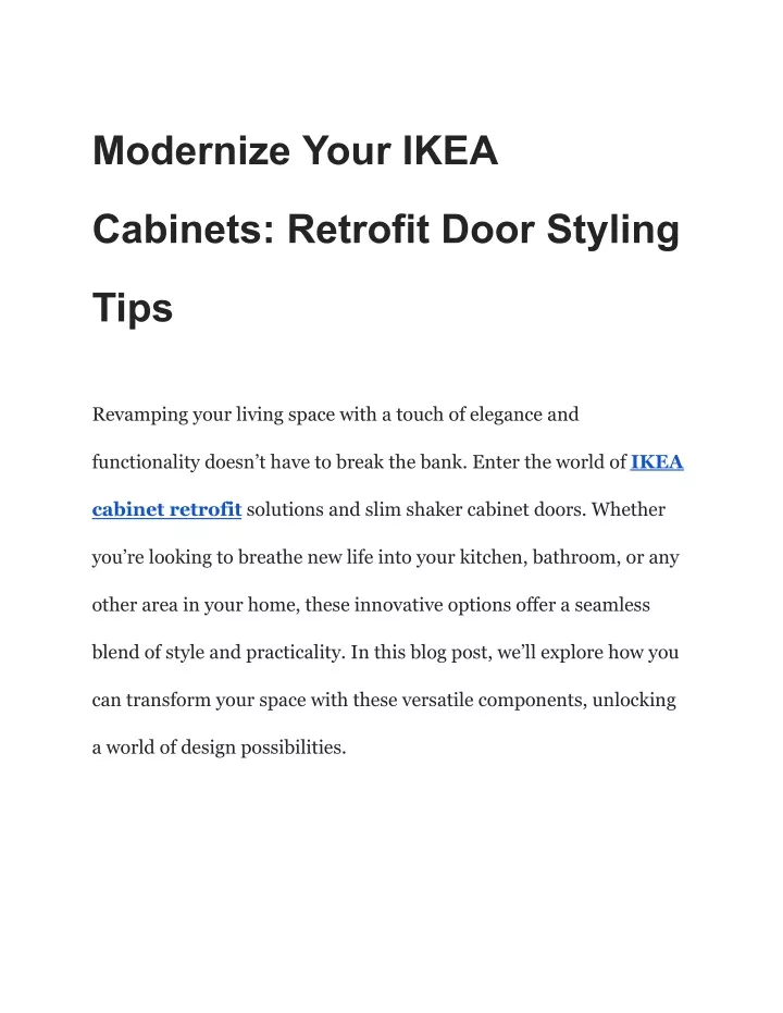 modernize your ikea