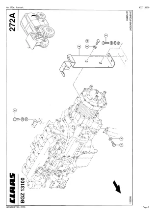 CLAAS JAGUAR 8700 8550 Forage Harvesters Parts Catalogue Manual Instant Download (SN 49200503-49299999)