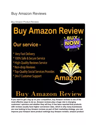 buy amazon reviews