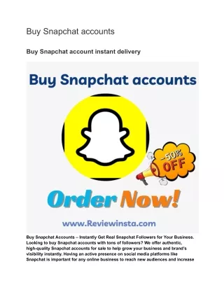 buy snapchat accounts