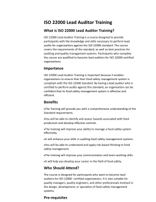 ISO 22000 Lead Auditor Training-Article-1-04-2022