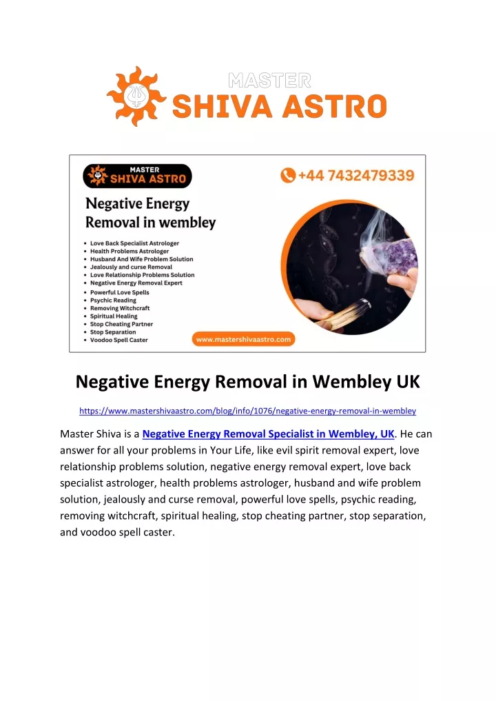 negative energy removal in wembley uk