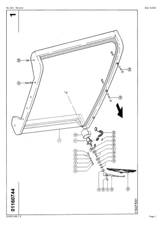 CLAAS LEXION 480  480 R Combine (NA) Parts Catalogue Manual Instant Download (SN 56600011-56699999)