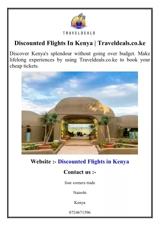 discounted flights in kenya traveldeals co ke