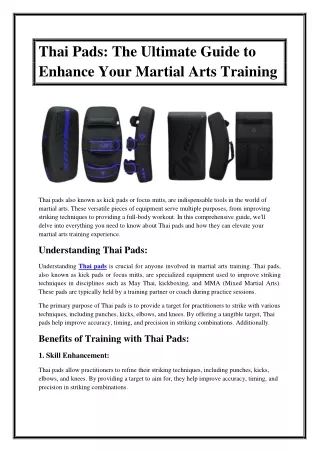 Thai Pads The Ultimate Guide to Enhance Your Martial Arts Training