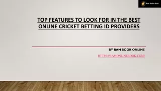 Top Features to Look for in the Best Online Cricket Betting ID Providers