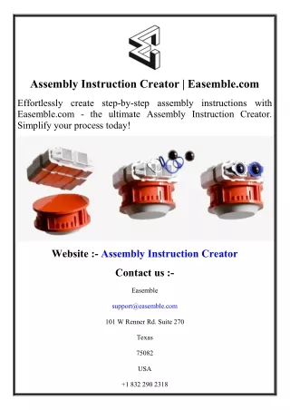 Assembly Instruction Creator  Easemble.com