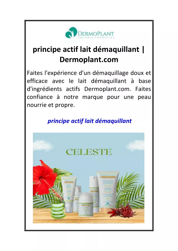 principe actif lait d maquillant dermoplant com