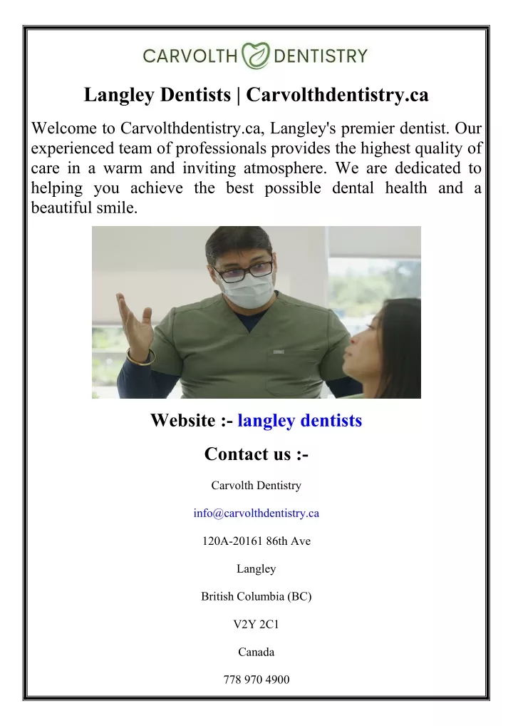 langley dentists carvolthdentistry ca