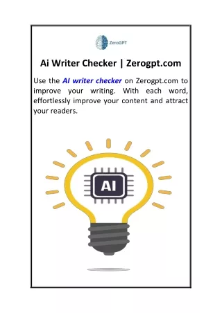 Ai Writer Checker  Zerogpt.com