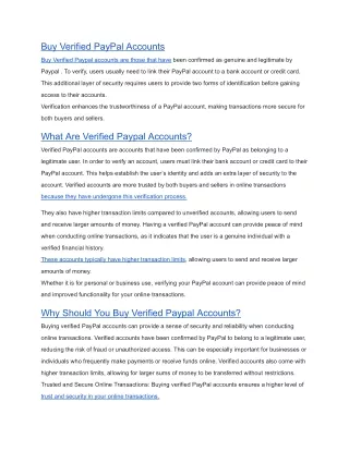 Buy Verified PayPal Accounts