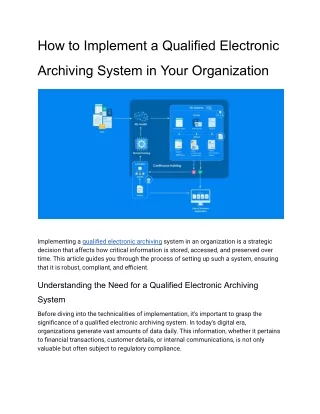 How to Implement a Qualified Electronic Archiving System in Your Organization