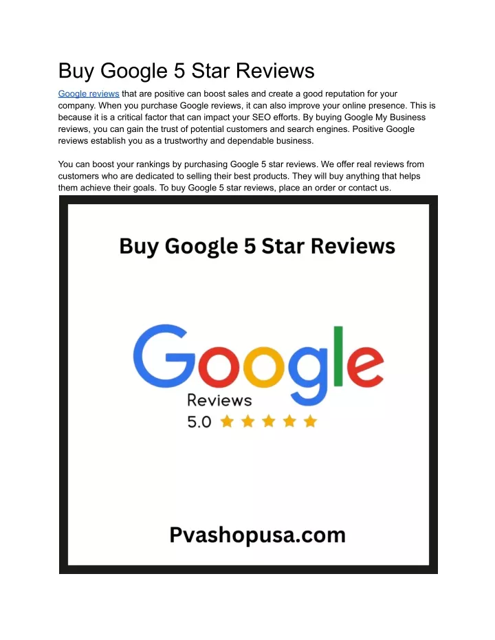 buy google 5 star reviews