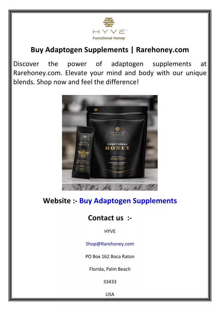 buy adaptogen supplements rarehoney com