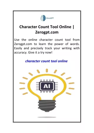 Character Count Tool Online  Zerogpt.com