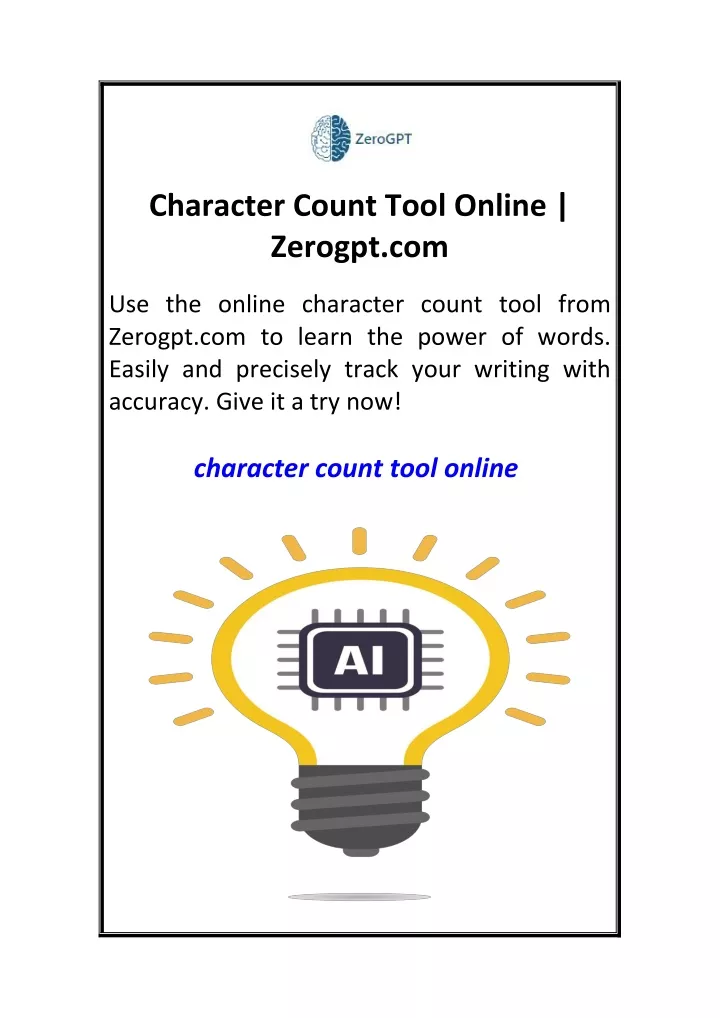 character count tool online zerogpt com