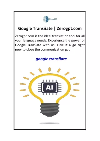 Google Transñate  Zerogpt.com