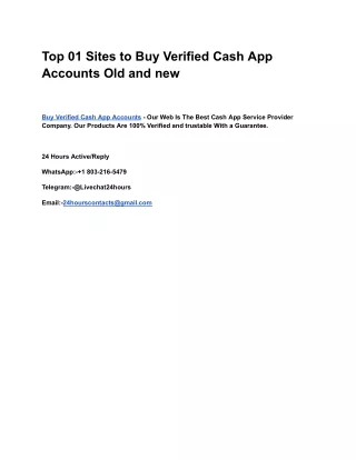 Top 01 Sites to Buy Verified Cash App Accounts Old and new