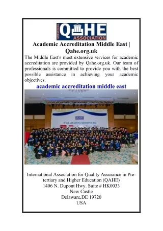 Academic Accreditation Middle East  Qahe.org.uk