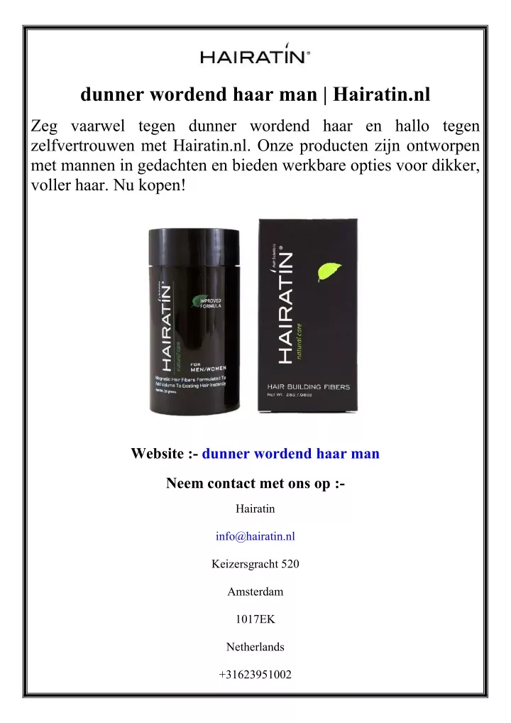 dunner wordend haar man hairatin nl