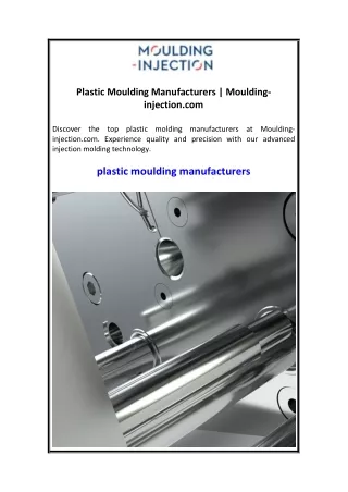 Plastic Moulding Manufacturers  Moulding-injection.com