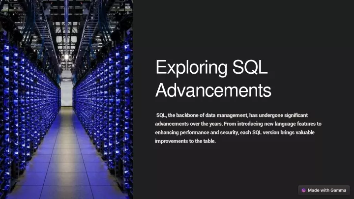 exploring sql advancements