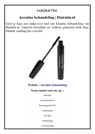 keratine behandeling  Hairatin.nl
