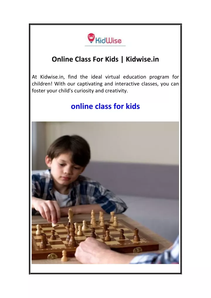 online class for kids kidwise in