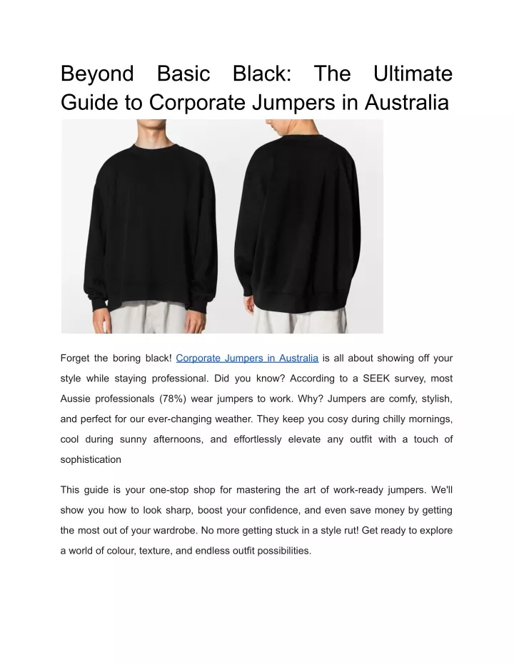 beyond guide to corporate jumpers in australia