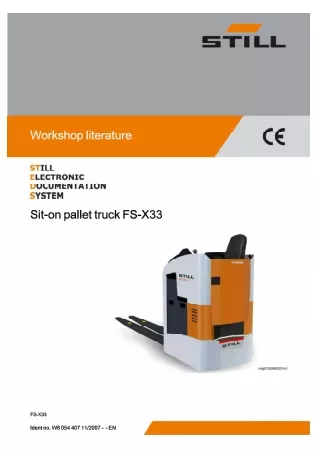 Still FS-X33 Forklift Service Repair Manual