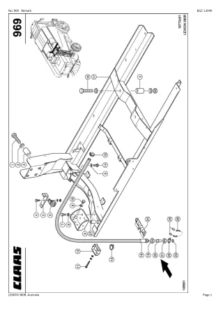 CLAAS LEXION 580R Australia Combine Parts Catalogue Manual Instant Download (SN 58500960-58599999)