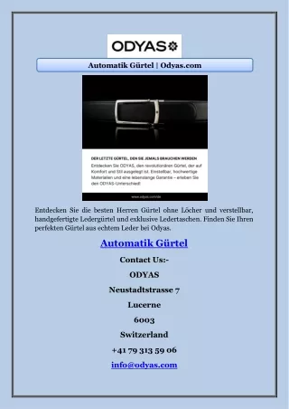 Automatik Gürtel | Odyas.com