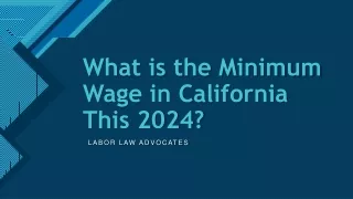 What is the Minimum Wage in California This 2024