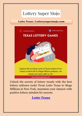 Lotto Texas | Lotterysupermojo.com