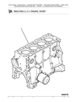 JCB 165HF Robot Parts Catalogue Manual (Serial Number  00675006-00676800)