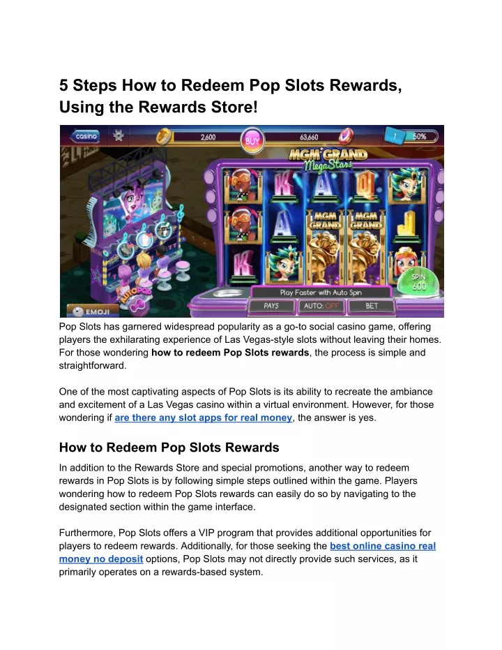 5 steps how to redeem pop slots rewards using