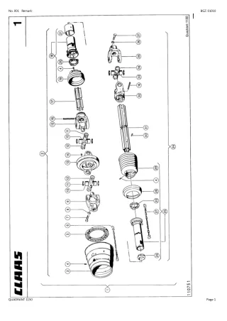 CLAAS QUADRANT 1150 Baler Parts Catalogue Manual Instant Download (SN 04400725-04401939)