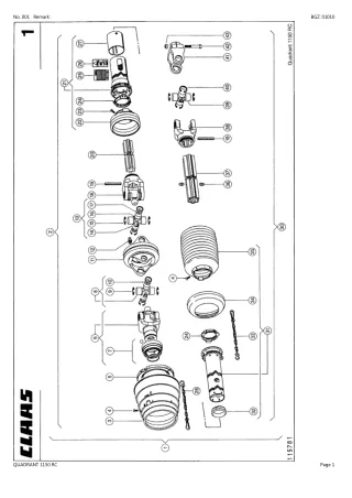 CLAAS QUADRANT 1150 RC Baler Parts Catalogue Manual Instant Download (SN 04500001-04599999)