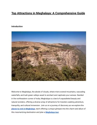 top attractions in meghalaya a comprehensive guide