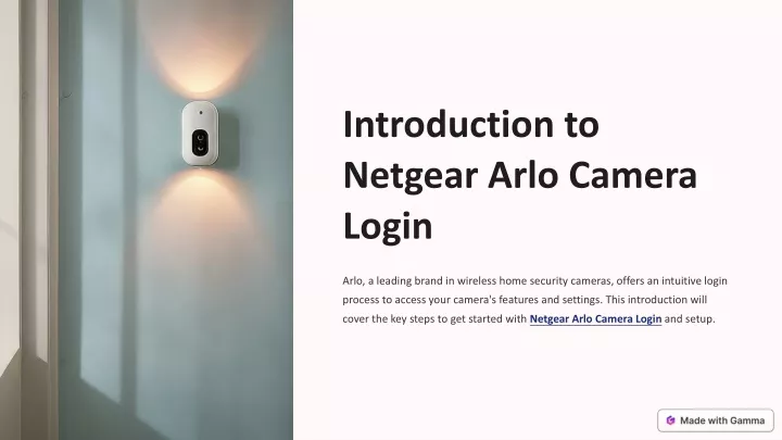 introduction to netgear arlo camera login