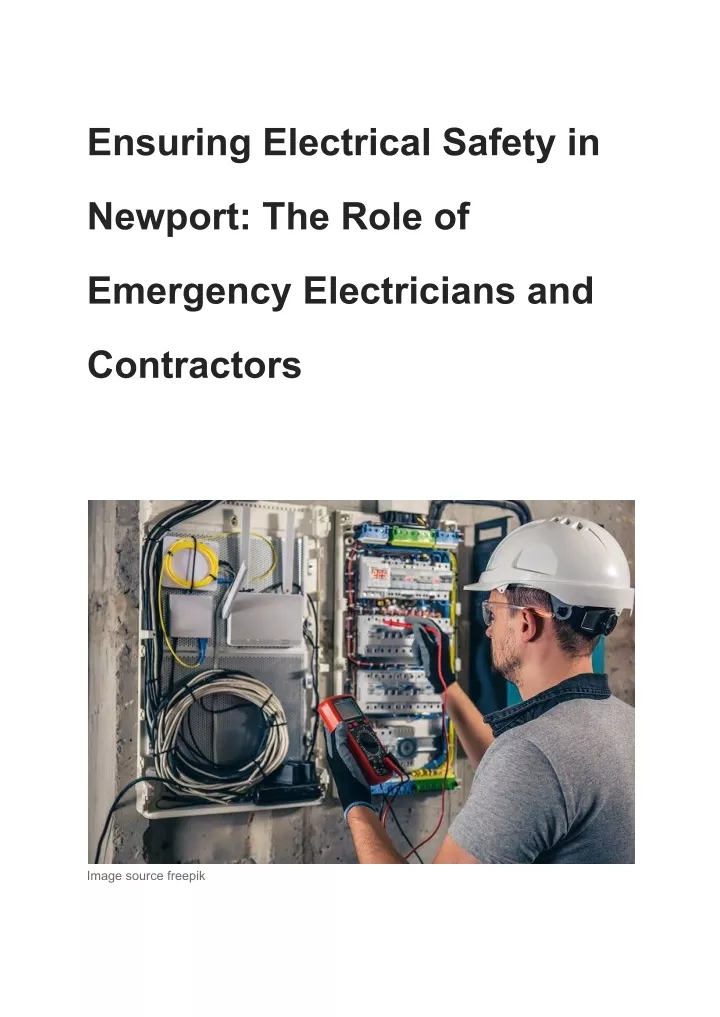 ensuring electrical safety in