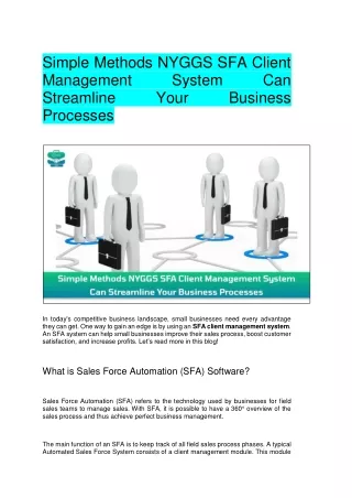 How to Choose an SFA Client Management System?