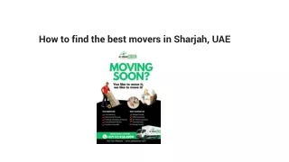 How to find the best movers in Sharjah